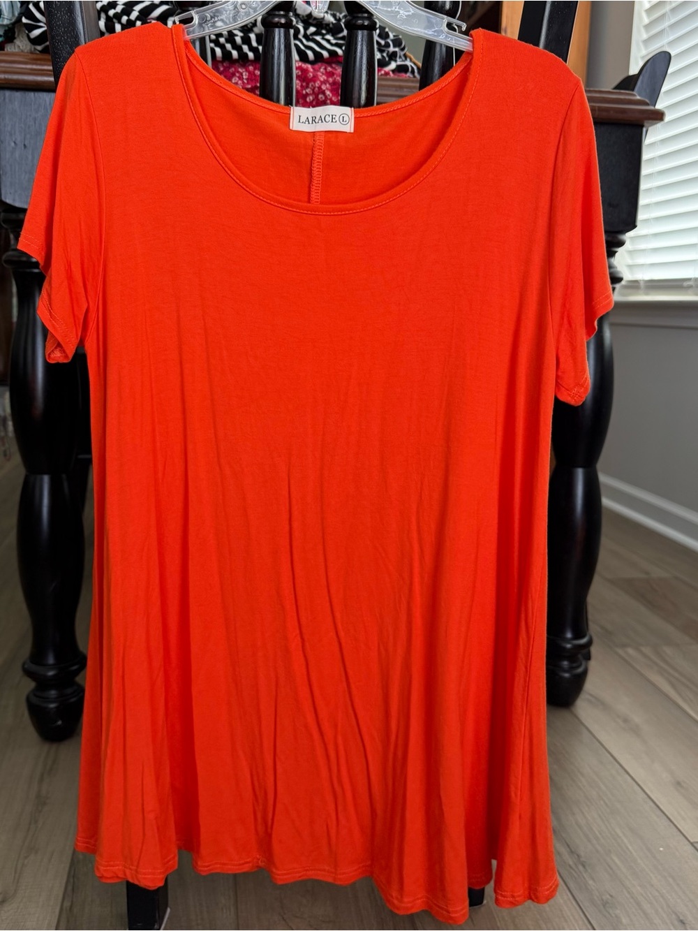 Larace Bright Orange Short Sleeve Swing Top
